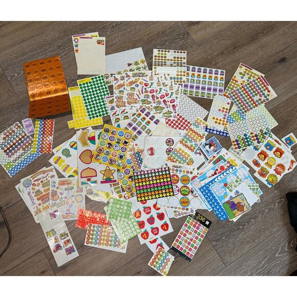 Teacher Stickers Lot HUGE Vintage Holiday Reward Encouragement‎ Themes 80s 90s - Picture 1 of 12